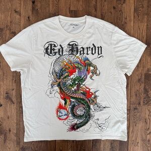 Ed Hardy Japan Dragon T-Shirt Graphic Tee Men's Size XL